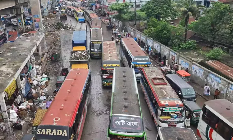 Dhaka-Mymensingh and Dhaka-Tangail Highways Traffic Jam.