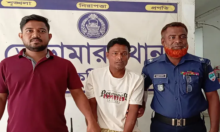 The suspect, Shahabul (45) arrested by Bheramara police in Kushtia.