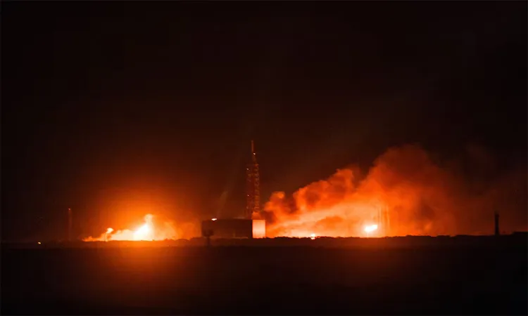 Video footage captured by independent space flight trackers showed the 29-story heavy-lift rocket igniting at Cape Canaveral.