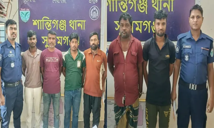 6 Arrested for Online Gambling and Drugs in Shantiganj