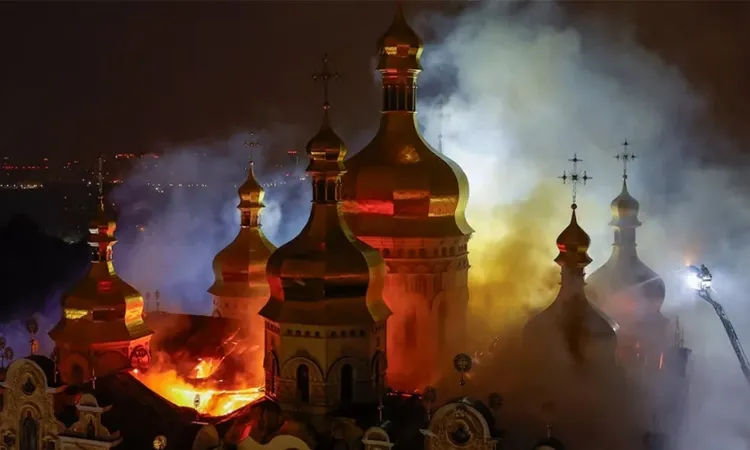Russia Airstrikes on Kyiv Kill 9, Monastery Damaged