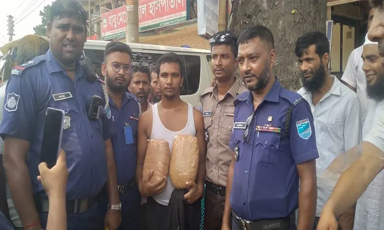 Man Arrested with 2 kg Ganja in Faridpur Highway Check