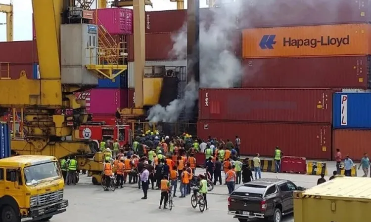 Fire at Chattogram Port NCT Damages Crane and Containers; Probe Formed