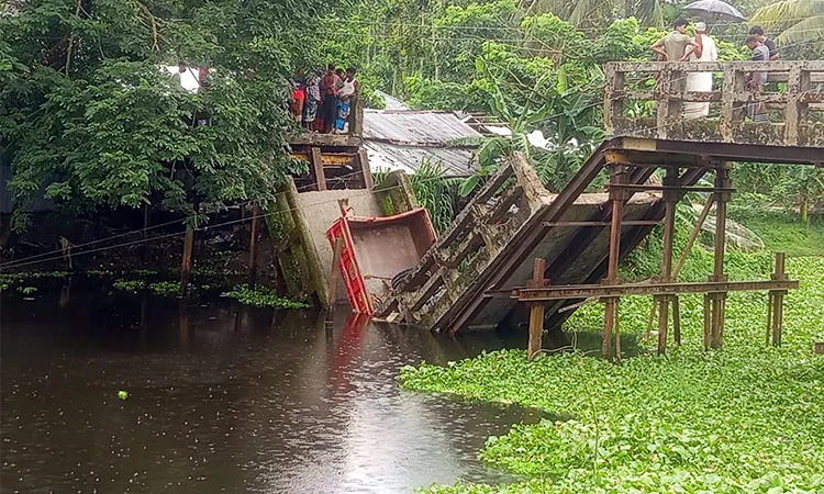 1 Dead, 1 Injured as Sand Truck Collapses Bridge in Bhola