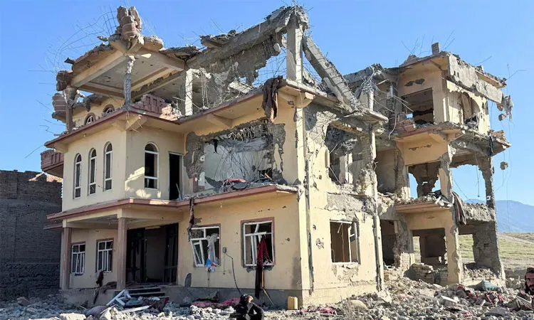 Pakistan claims the strikes targeted militants in retaliation for a Karachi attack.
