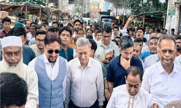 Finance Minister inspected road renovation works at Ishan Mistry Hat in Chattogram.