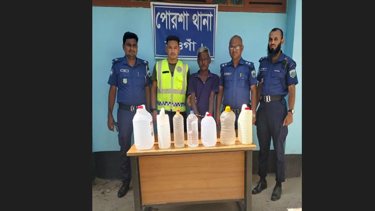 Man Arrested With 34 Liters of Illicit Liquor in Naogaon