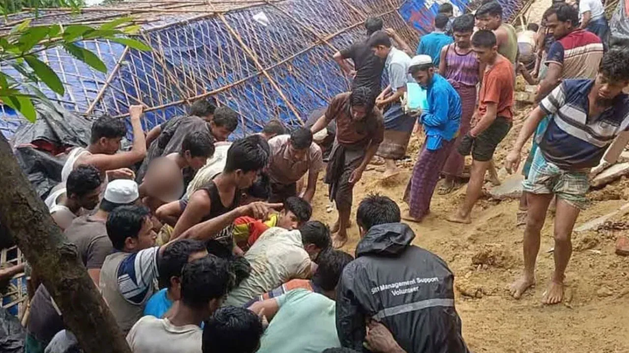 Landslide at Rohingya Camp Madrasa: 1 Dead, Rescue Ongoing