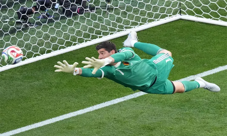 Belgium goalkeeper Thibaut Courtois on Action