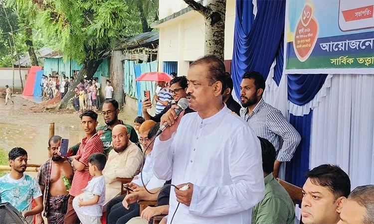 MP Abul Khair Bhuiyan inaugurates the Shaheed Zia Memorial Football Tournament in Raipur, Laxmipur.