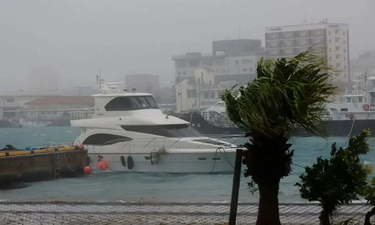 The storm is forecast to make landfall early Sunday morning after previously battering parts of Japan and bypassing northern Taiwan.