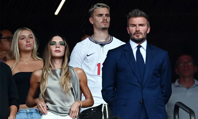 World Cup quarterfinals cheered on by David Beckham and family.