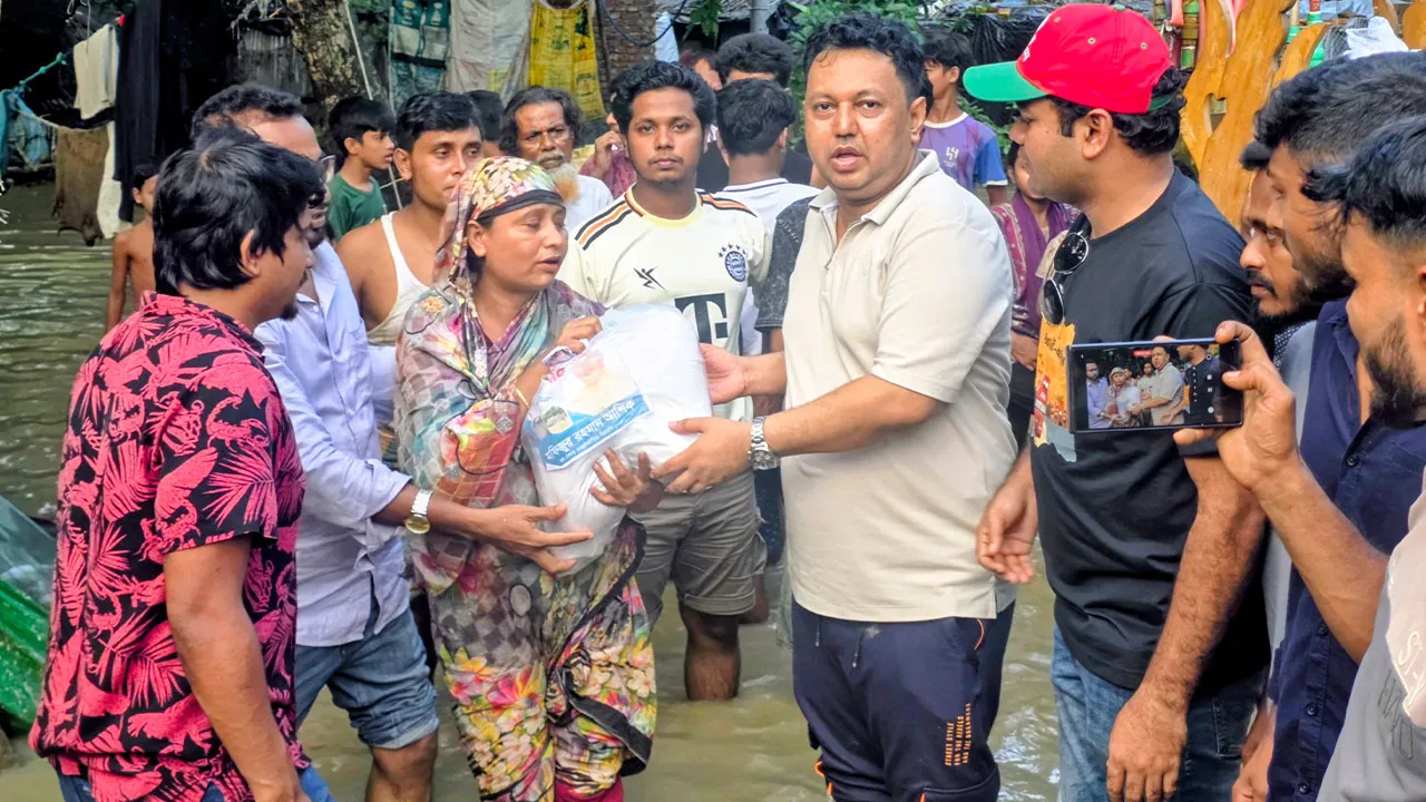 BNP Leader Distributes Flood Relief in Banshkhali