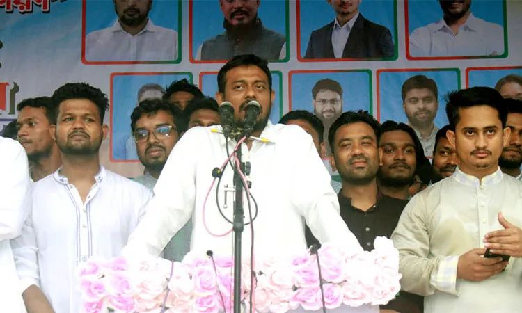 NCP Central Leaders speaking a road meeting organized by the local NCP unit at the Battali intersection in Phulbari municipality, Dinajpur on Saturday evening.