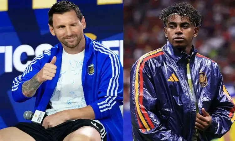 Lionel Messi and Lamine Yamal