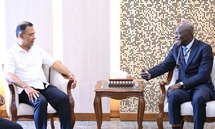 International Labour Organization (ILO) Director-General Gilbert F. Houngbo meets Prime Minister Tarique Rahman at the Prime Minister's Office in the Bangladesh Secretariat on 20 July 2026. Photo: Collected