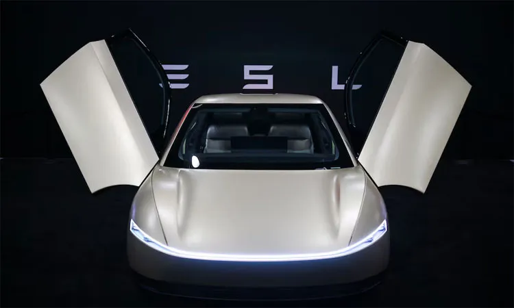 A Tesla Cybercab is displayed at the Los Angeles Auto Show in Los Angeles, California, U.S: Photo collected