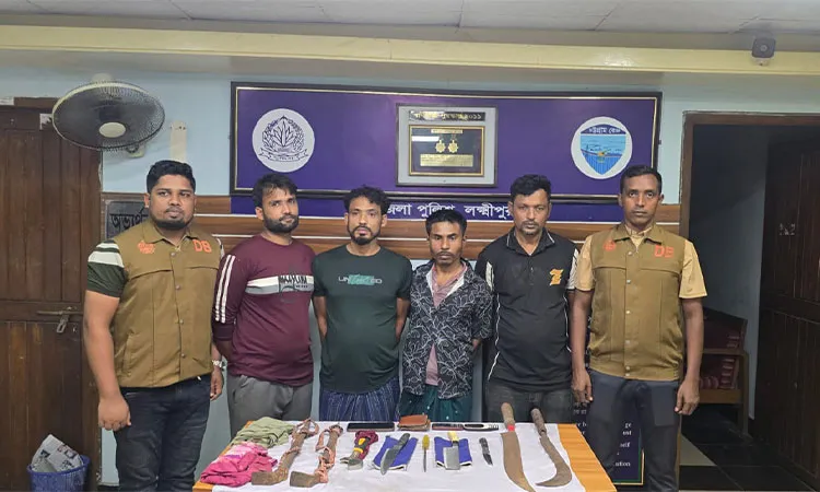 Four Robbers Arrested with Weapons in Laxmipur Drive