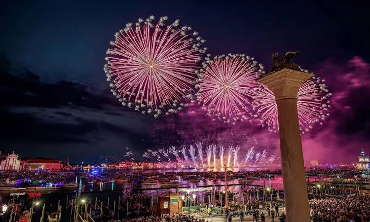 The 450-year-old festival honoring the city's survival from a 16th-century plague with fireworks and races.