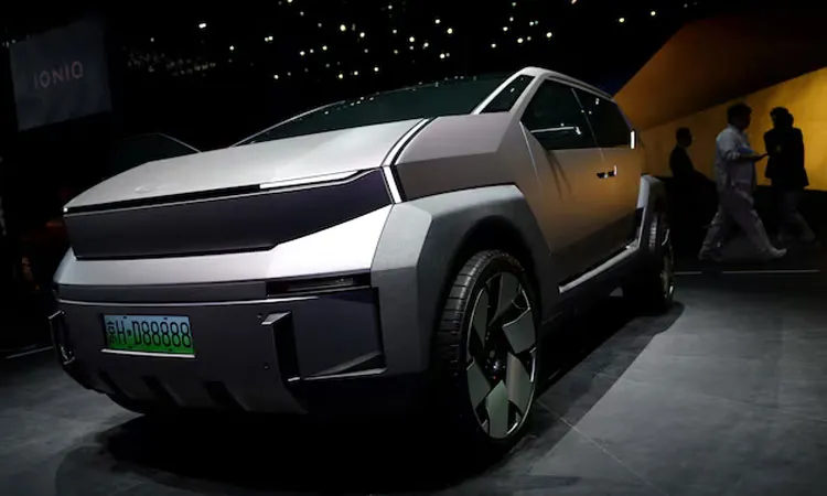 EARTH concept car by Hyundai is presented at the company’s booth during the Beijing.