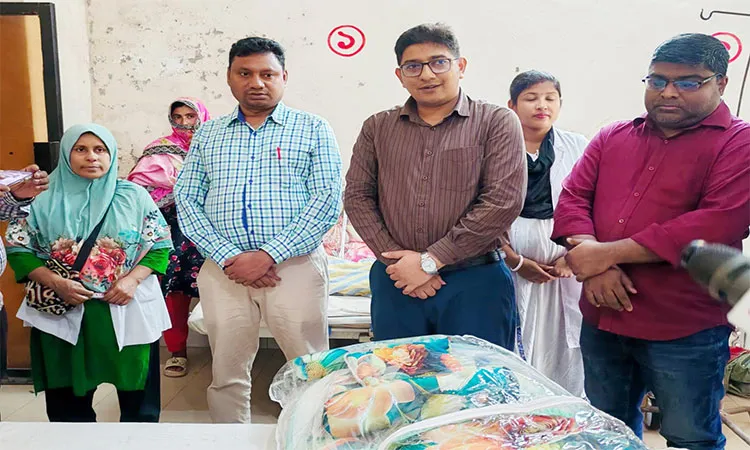 The gifts were handed over to four families at the Kalia Upazila Health Complex on Wednesday.