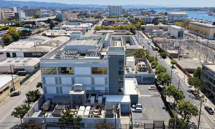 A drone view of the Digital Realty data center in Oakland, California, U.S.