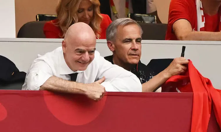 Canada's Prime Minister Mark Carney and FIFA President Gianni Infantino in the stands: Photo collected