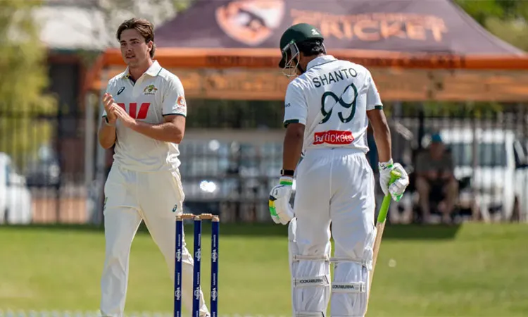 Campbell Thompson dismantled Bangladesh with 8 for 25.