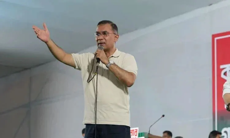 Prime Minister Tarique Rahman spoke at Hatazari Government College ground in Chattogram. Photo : PMO