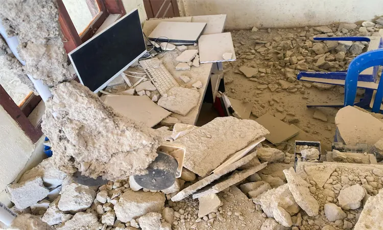 A building collapse following an earthquake of magnitude 7.7 East Nusa Tenggara, Indonesia.