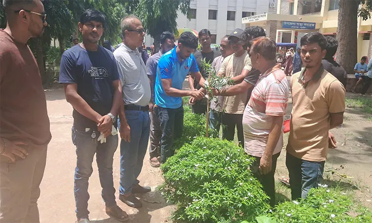 Volunteer Party Marks Anniversary With Tree Plantation Drive in Lohagara, Narail.
