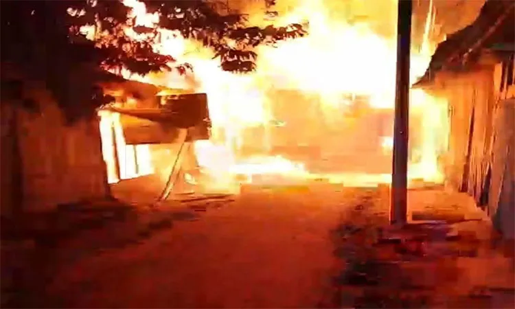 The blaze erupted in a warehouse located near the Beribadh area in Ward 3.