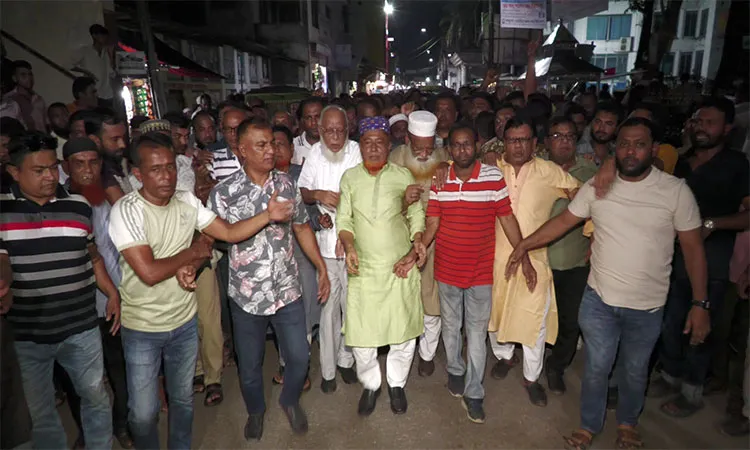 The procession commenced at the BJP office in Notun Bazar moving through the Bangla School intersection, Sadar Road and Chawkbazar, before concluding at the party office.