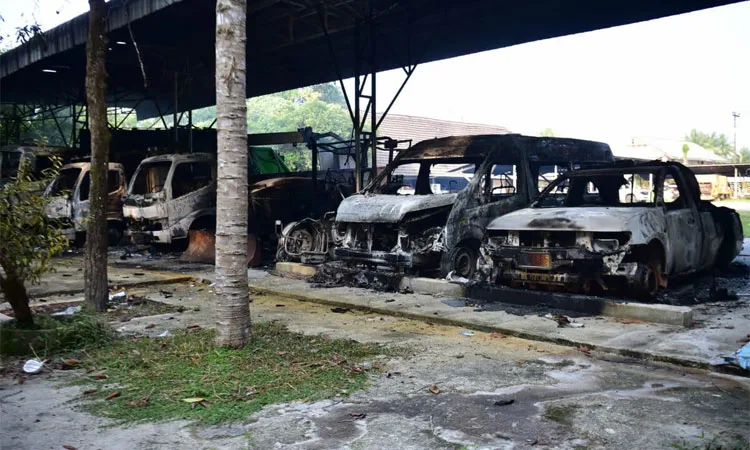More than 50 coordinated arson attacks hit.