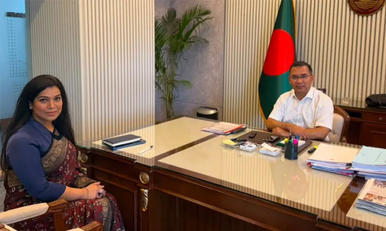 BTV director general Kazi Jasin along with Prime Minister Tarique Rahman. Photo from Kazi Jasin's Facebook profile