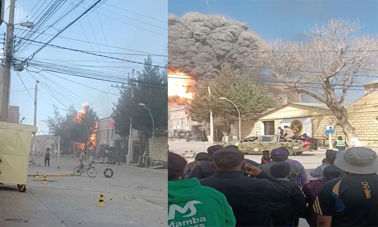The blast struck around 2:30pm local time in an area storing pyrotechnic material.