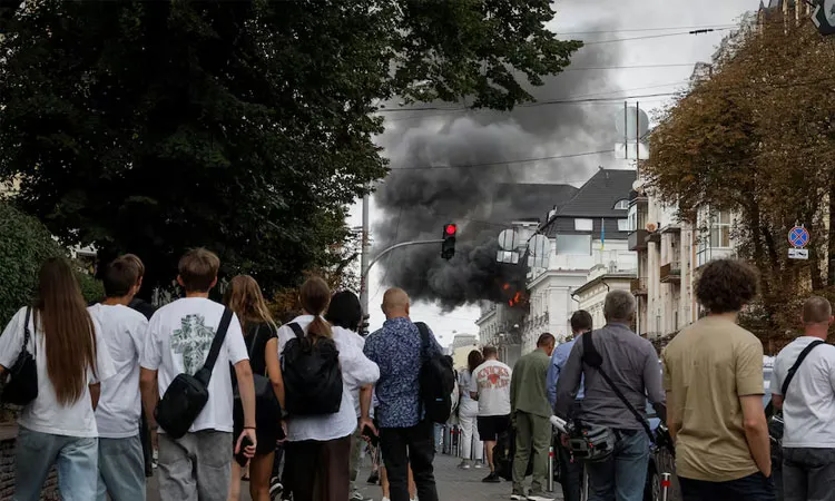 Russian Drone Hits Ukraine's Security Service HQ in Kyiv
