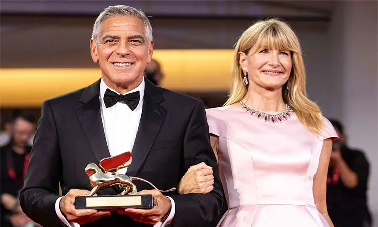 George Clooney and Laura Dern at the 83rd Venice International Film Festival in Venice, Italy.