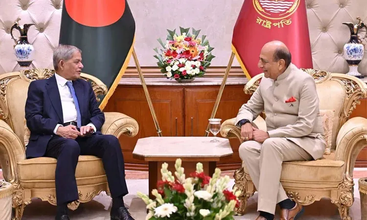 Indian High Commissioner to Bangladesh Dinesh Trivedi met with President Mirza Fakhrul Islam Alamgir at Bangabhaban. Photo: PID