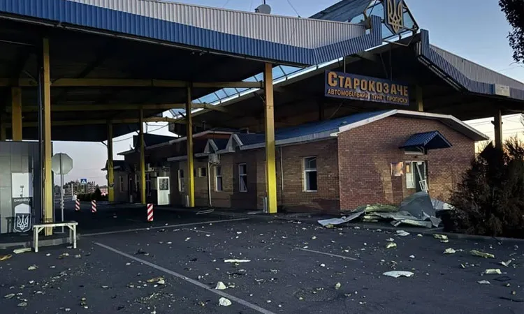 The attack hit the Starokozache international crossing in Odesa Oblast on the border with Moldova.