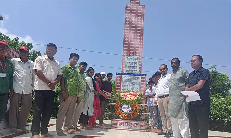 Lakhai upazila administration and local organizations paid tribute to the martyrs of the 1971 Krishnapur massacre in Habiganj.