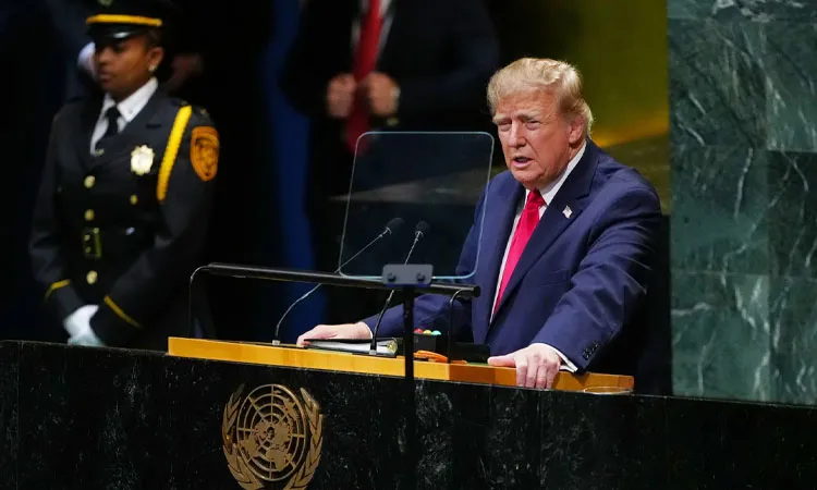 US President Donald Trump speaks to the United Nations General Assembly