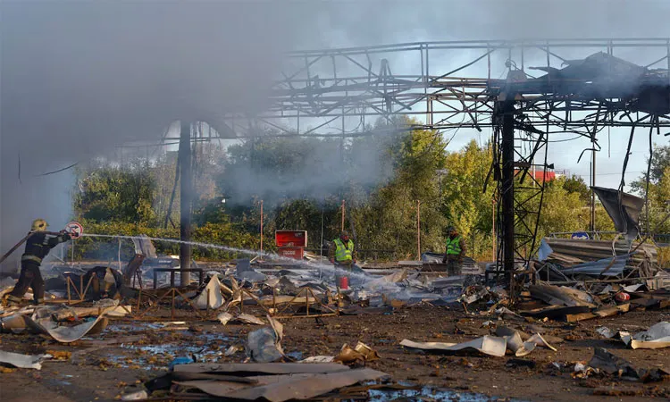 Russian Drone Attack Hits Kyiv Petrol Stations