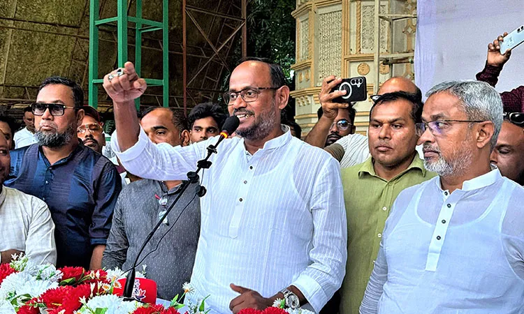 State Minister Sultan Salahuddin Tuku warns anti-state conspirators of a crushing response during a District BNP rally in Tangail.