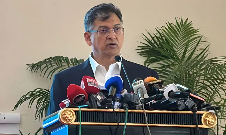 Home Minister Salahuddin Ahmed speaking at a police medal ceremony on Saturday