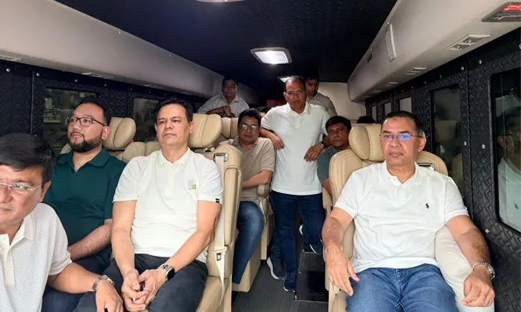 Prime Minister Tarique Rahman left Dhaka for a daylong visit to Feni today. Photo: PMO