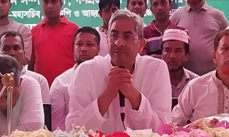 Shahid Uddin Chowdhury Anee speaking as the chief guest at a Mohila Dal introductory meeting in Dattapara, Laxmipur