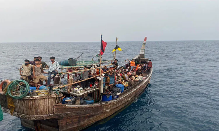 Bangladesh Navy rescued 65 Malaysia-bound victims from a sinking trawler in the Bay of Bengal