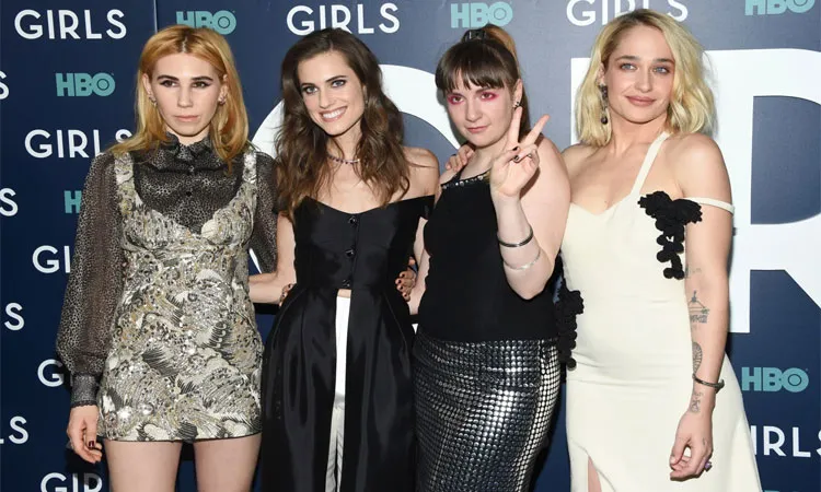 Girls' stars Lena Dunham, Jemima Kirke, Zosia Mamet and Allison Williams.