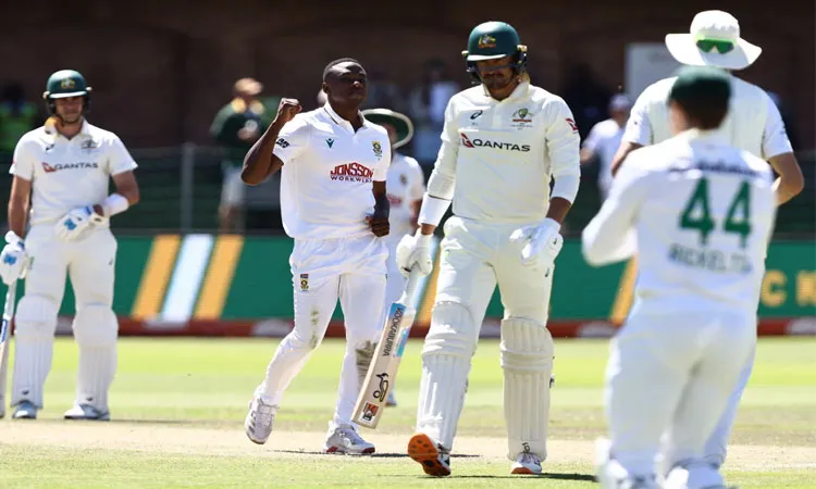 Kagiso Rabada took Nic Maddinson's wicket a delivery after being hit for four